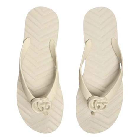 gold gucci flip flops|gucci marmont flip flops.